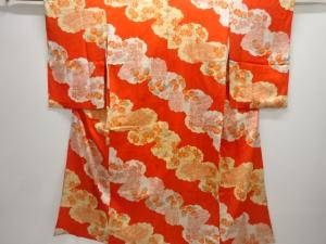 アンティーク　紋錦紗柴垣に楓模様長襦袢